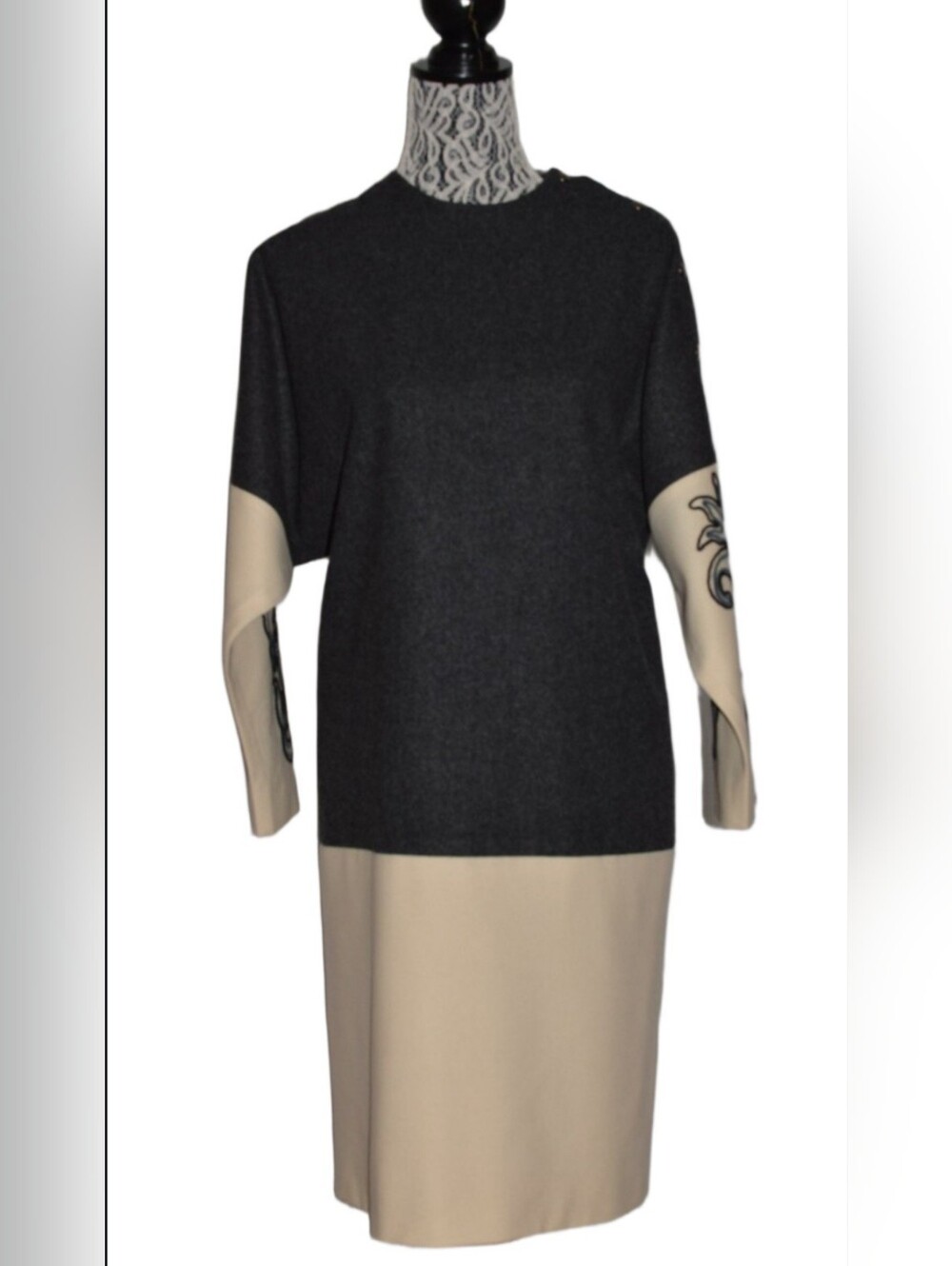 Vintage Dress by LANVIN 1970s Wool Made in France